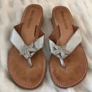 Nina Gelardi Silver Leather sandals
